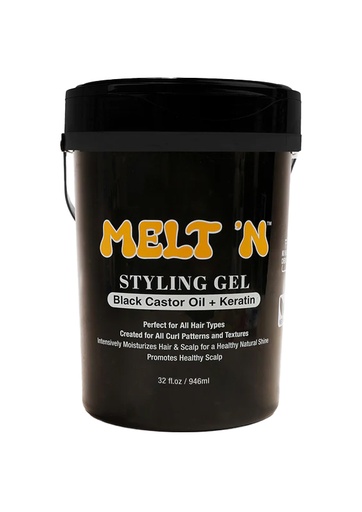 [EBN68279] Ebin MELT’N Styling Gel -Black Black Caster Oil + Keratin (32 oz/946 ml) #248