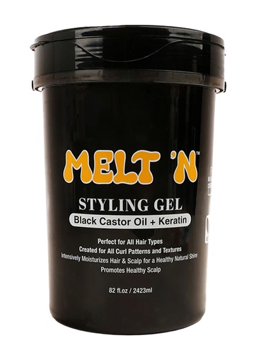 [MSG2423BK] EBIN MELT’N Styling Gel -Black Black Caster Oil+Keratin (82 oz/2423 ml) #258