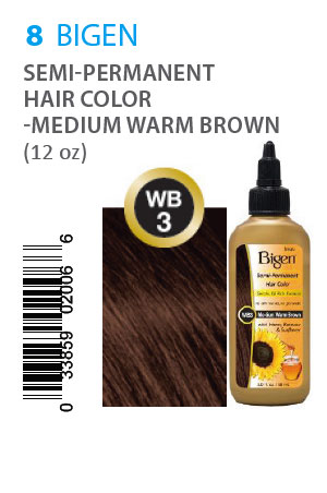 [BIG02006] Bigen Semi-Permanent Hair Color #WB3 Medium Warm Brown#8