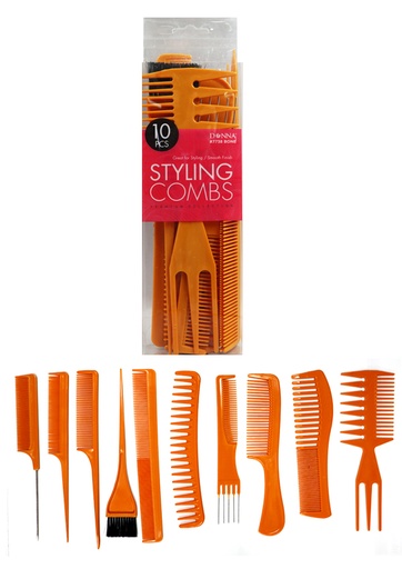 [DON07738] Donna Styling Combs #7738 Bone (10 pc/pk) -pc