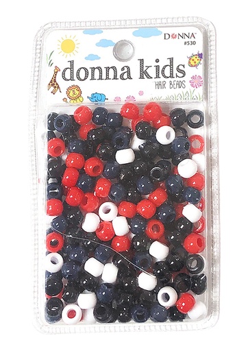 [DON00530] Donna Kids SM Round Bead - RD/NV/WH #530 - pc