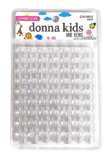 [DON05832] Donna Kids Jumbo LG PK Bead #5832 Silver Glitter - pc