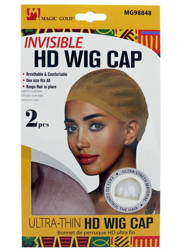 [MG98848] Magic Gold Invisible HD Wig Cap #MG98848 M.Brown (2 pc/pk) -dz