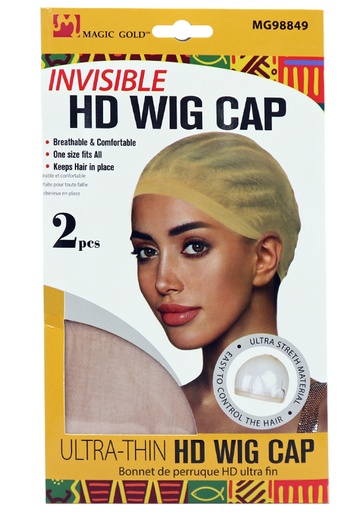 [MG98849] Magic Gold Invisible HD Wig Cap #MG98849 L.Brown (2 pc/pk) -dz