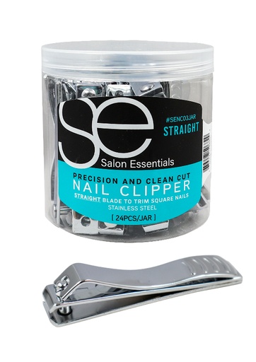 Salon Essentials Nail Clipper -Straight (24 pc/jar) #SENC03 -jar