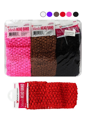 [MG07433] Magic Gold Mesh Head Band Assorted #MG07433 -dz