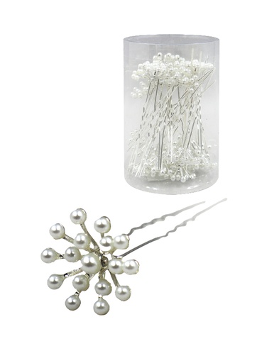 [MG07665] Stone Hair Pin (20/jar) #7665 Silver -Jar