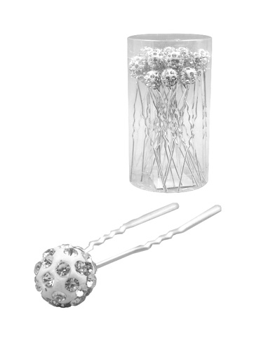 [MG07667] Stone Hair Pin (20/jar) #7667 Silver- jar