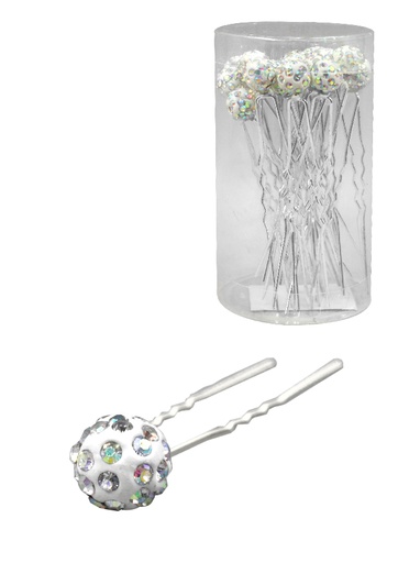 [MG07669] Stone Hair Pin (20/jar) #7669 Silver -jar