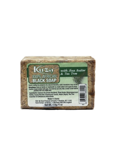 [KUZ68042] KUZA 100% Black Soap with Shea Butter & Tea Tree (4 oz) #59