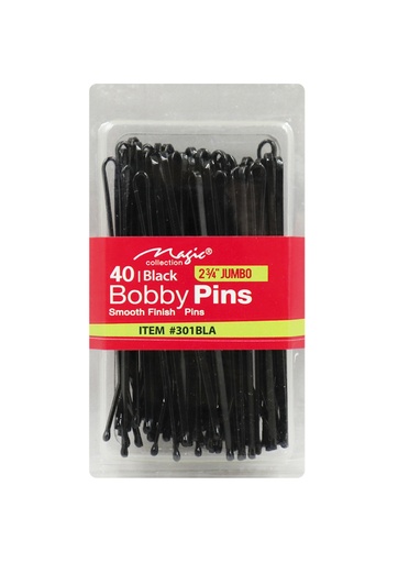 [MC47005] Magic 40 Bobby Pins 2 3/4"Jumbo Black #301BLA -dz