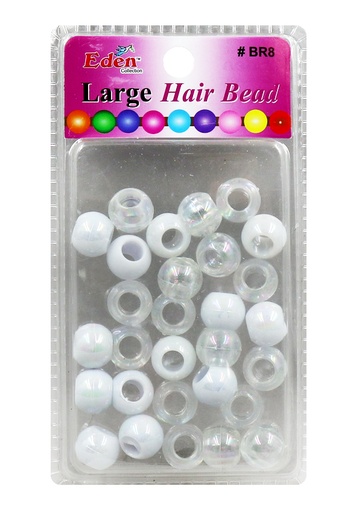 [EDN27810S] Eden LG Blister Large Round Bead -Clear&WhiteAB #BR8-CWAB -pk