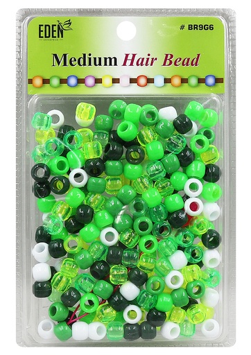[EDN27922] Eden XLG Blister Medium Round Bead -Green Tone Asst #BR9G6 -pk