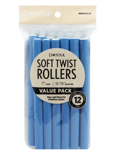 [DON06904] Donna Soft Twist Rollers 7" #6904 Blue -pc
