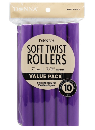 [DON06907] Donna Soft Twist Rollers 7" #6907 Purple -pc