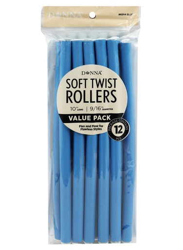 [DON06914] Donna Soft Twist Rollers 10" #6914 Blue -pc