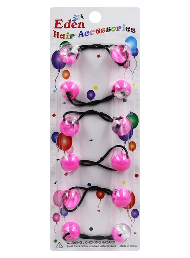 [LB22-HOT] Eden 2 Tone 20mm Hair Ball -Clear & Pink #LB22-HOT -pk
