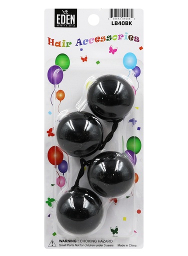 [LB40BK] Eden 40mm Hair Ball -Black #LB40BK -pk