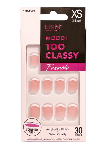 [EBN68461] Ebin Nail Mood: Too Classy French - 001 #NMCF001 (XS)