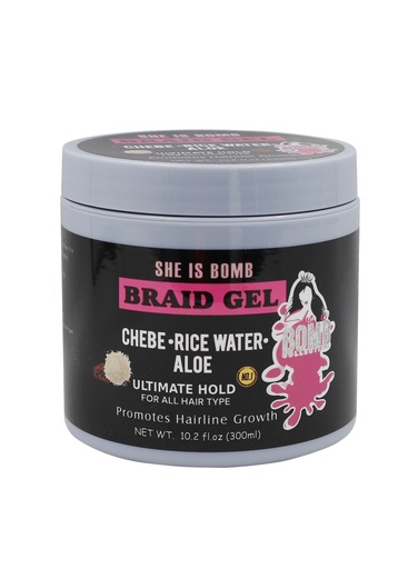 [SIB01513] SHE IS BOMB Braid Gel -Chebe-Rice Water-Aloe (10.2 oz) #19