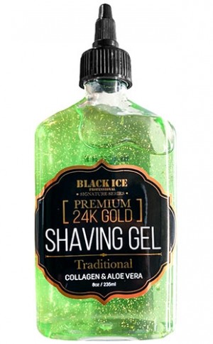 [BLI12481] Black Ice 24k Gold Shaving Gel-Tradition#BBC009TRA(8oz)#9-pc