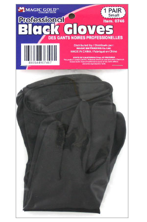 [MG90747] Black Latex Gloves #0747 Medium (CA9515PR-M) -pk