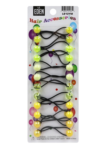 [EDN01265] Eden 12mm Hair Ball -Yellow Tone Asst #LB12YM -pk