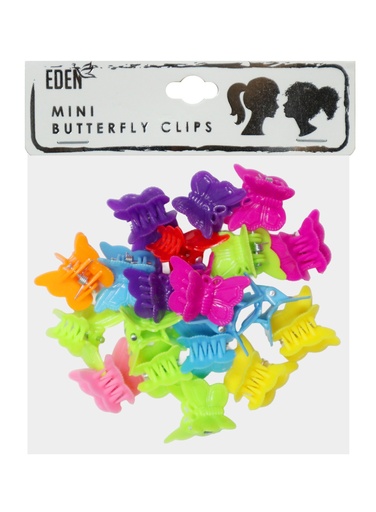 [EDN68101] Eden Mini Buterfly Clips #68101AST Assorted -dz
