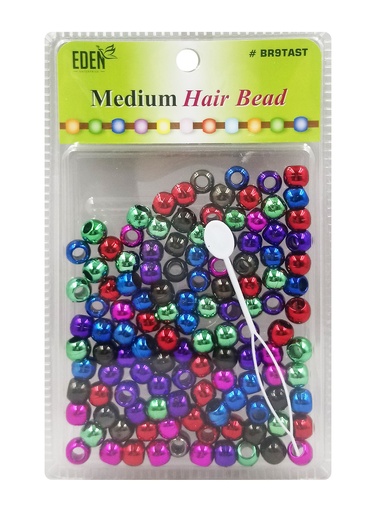 [BR9TAST] Eden Metalic XLG Blister Med Round Bead-Ast #BR9TAST -pk