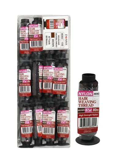 [DON08302] Donna Nylon Hair Weaving Thread (80m) #8302 Brown -dz