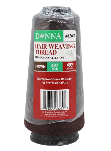 [DON08262] Donna Hair Weaving Thread (400m) #8262 Brown -pc