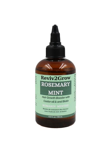 [R2G10241] Reviv2Grow Rosemary Mint -Hair Growth Booster Castor Oil and Biotin (4 oz) #14
