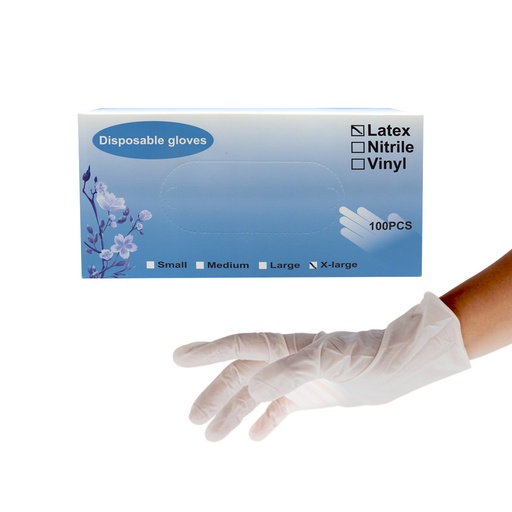 Magic Gold Latex Disposable Gloves (100 pc/box) -pc
