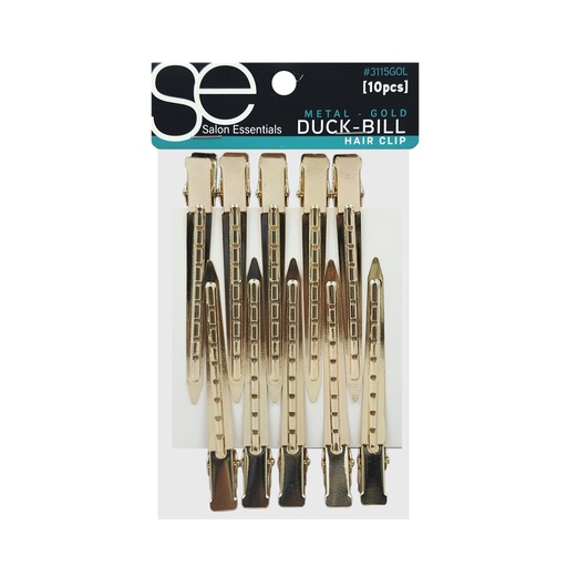 [515524] Salon Essentials Duck Bill Metal -Gold (10 pcs) #3115GOL -dz