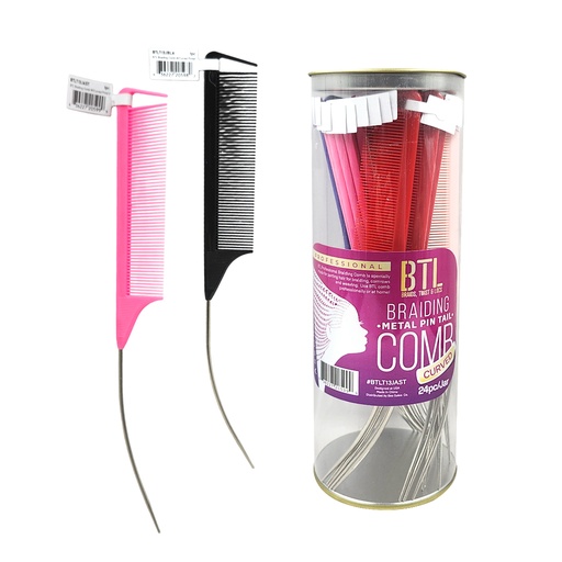 BTL Braiding Metal Pin Tail Comb (24 pcs) -Jar