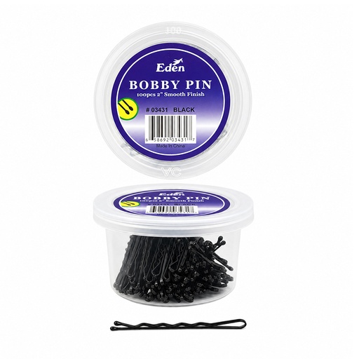 [EDN03431] Eden Bobby Pin 2" Black (100 pc) #03431 -Jar