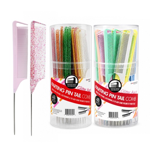Donna Parting Pin Tail Combs (48 pc/Jar) -Jar