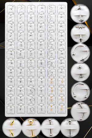 [MG99916] Body Jewelry 72pcs  Gold&Sliver Boby Piercing #99916-pk