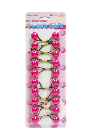 [MG92849] Bubble Round #2849 Hot Pink/White [10/pk] -pc