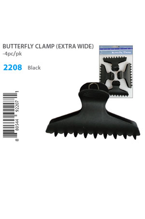 [MG92207] Butterfly Clamp (Extra Wide, 4pcs/pk) #2208 Black -pk