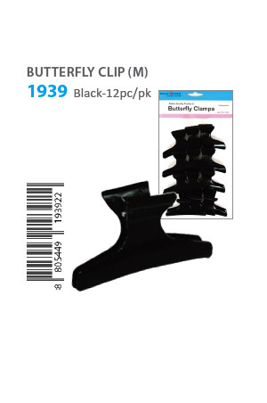 [MG19392] Butterfly Clamp (M) #1939 Black [CL2202/1568] -pk