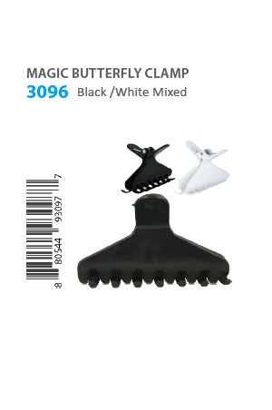 [MG93096] Butterfly Clamp (M, Round Teeth) #3096 Black&White -pk