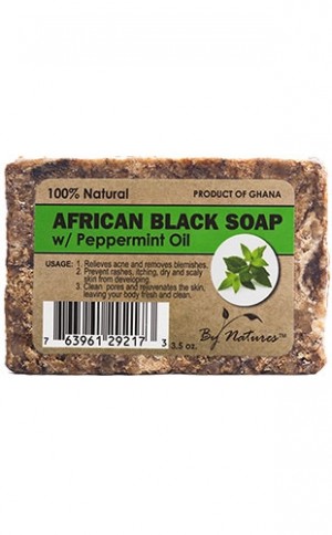 [BYN29217] By Natures African Black Soap-Peppermint Oil(3.5oz) #51