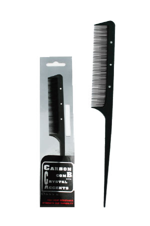 [MG93782] Carbon Comb w/ Crystal Tail Comb #3782 -pc