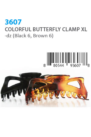 [MG93607] Colorful Butterfly Clamp XL #3607 -dz (BK 6, BR 6)