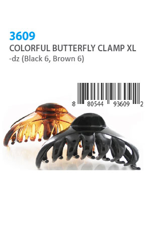 [MG93609] Colorful Butterfly Clamp XL #3609 -dz (BK 6, BR 6)