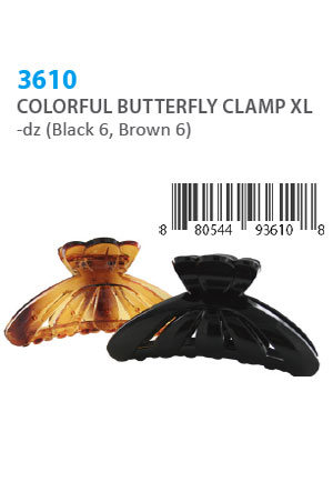 [MG93610] Colorful Butterfly Clamp XL #3610 -dz (BK 6, BR 6)