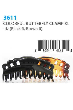 [MG93611] Colorful Butterfly Clamp XL #3611 -dz (BK 6, BR 6)