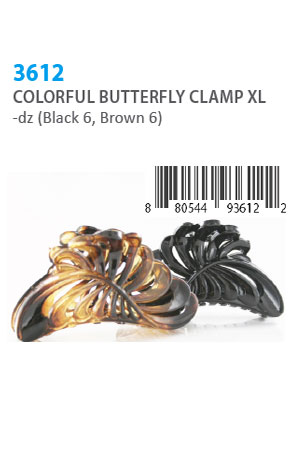 [MG93612] Colorful Butterfly Clamp XL #3612 -dz (BK 6, BR 6)
