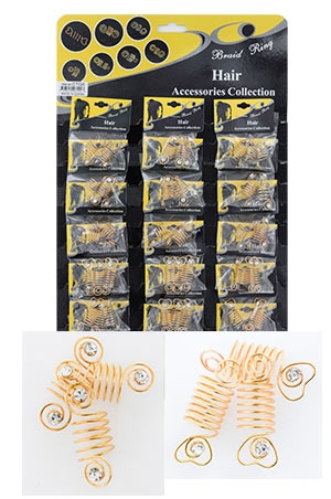 [MG06122] #CTG5 Gold Hair & Nail Ring Bead  [18/pk]-pk